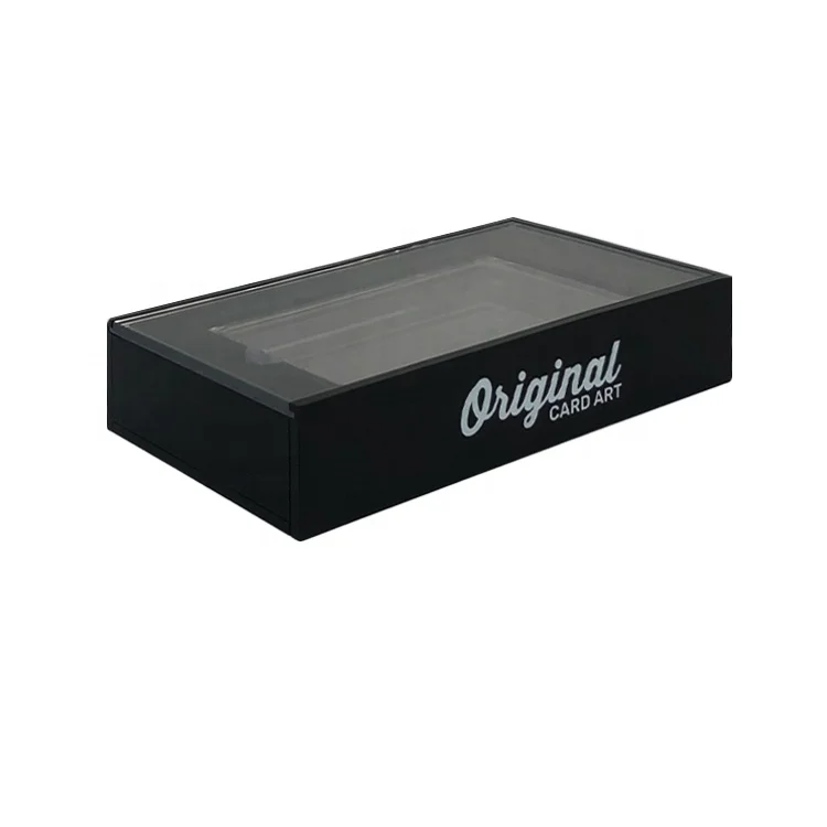 High Quality Durable Using Various Card Display Box Acrylic Magnet Trading Card Storage Box With Sliding Lid