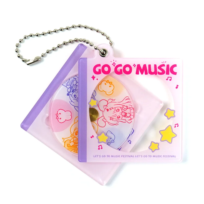 Vograce Low Moq Custom Kpop Double Side Display Colored CD Case Acrylic Keychain_voghion.com