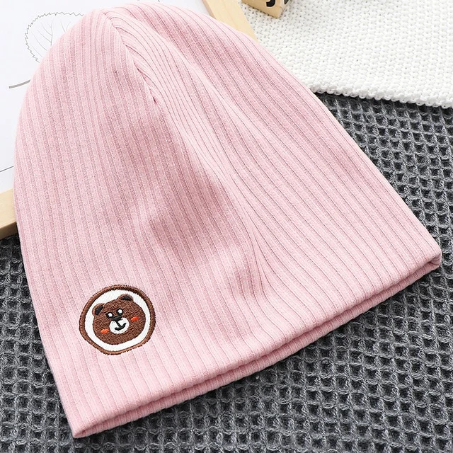 Оптовая продажа Лидер продаж в наличии высококачественные Популярные Простые Красочные Детские шапки с вышивкой медведя детские хлопковая