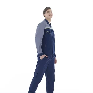 Unisex Durable Cotton Anti-Static Water Resistant Breathable Woven Fabric Work Coverall for Sanitation Workers High-Vis Workwear