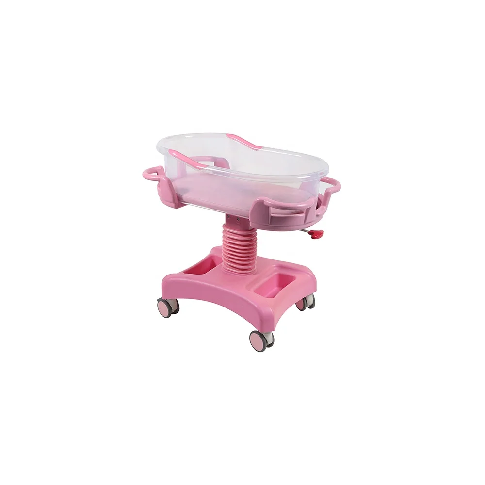 Medical Obstetrics and Gynecology Stainless Steel ABS Baby Bed Foldable Durable Movable on Wheels Newborn Stroller 6