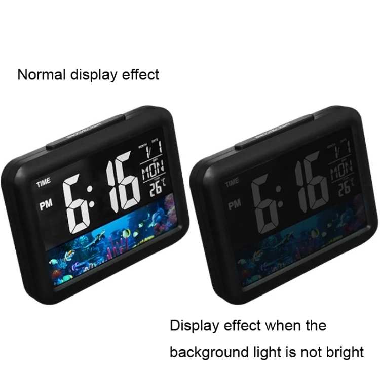 BSCI Audited Voice Control USB Charging Display Thermometer Calendar Night Light LCD Table Clock Gift Digital Alarm Clock