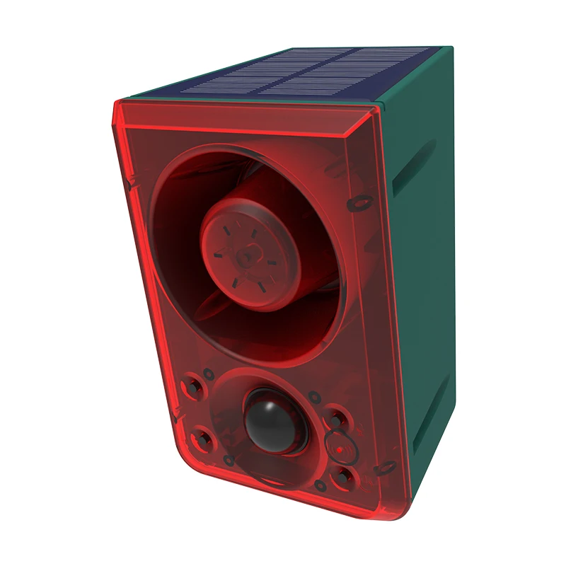 Loudspeaker High Power Smart Outdoor Solar Alarm with Recording Function PIR Motion Sensor Alarm