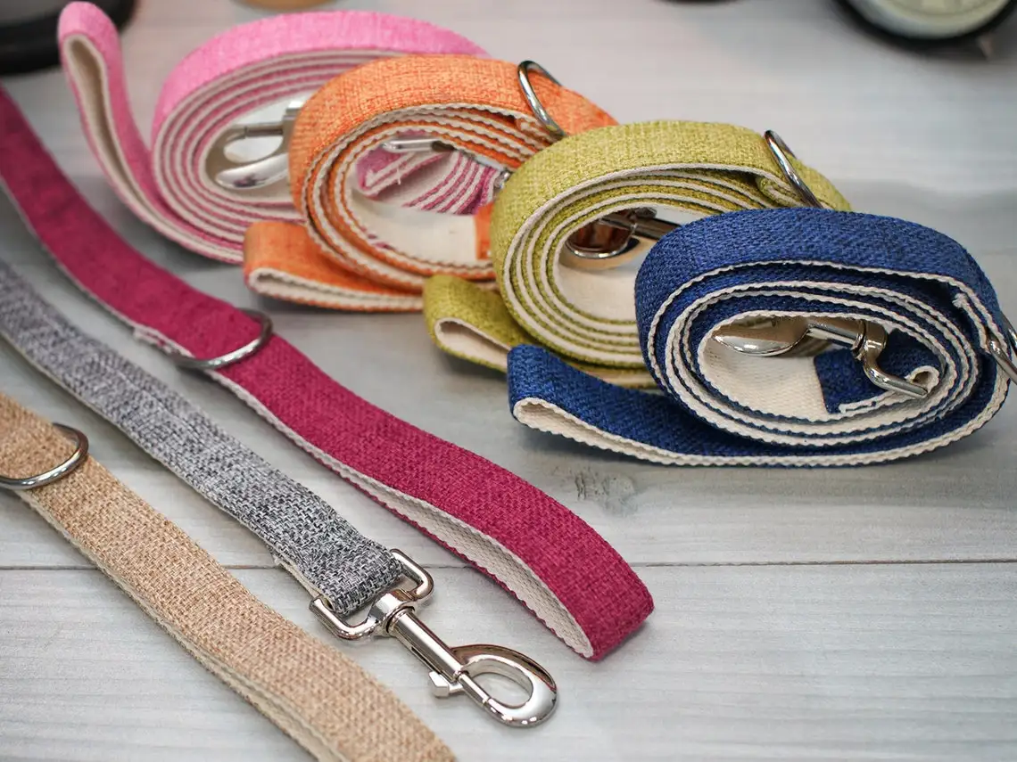 Sinsky Plain Color Ecofriendly Organic Hemp Pet Leash Dog Collar Leash