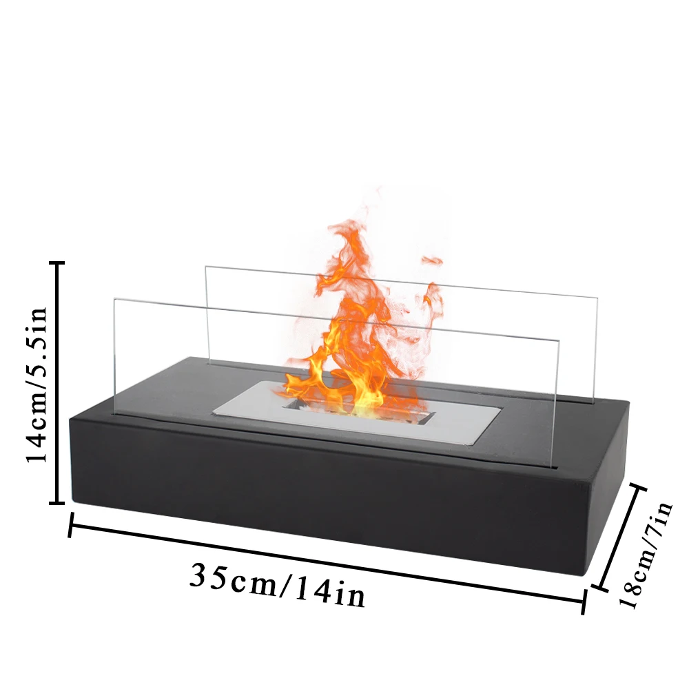 Square Tabletop Portable Bio Ethanol Fireplace Table Top Fireplace