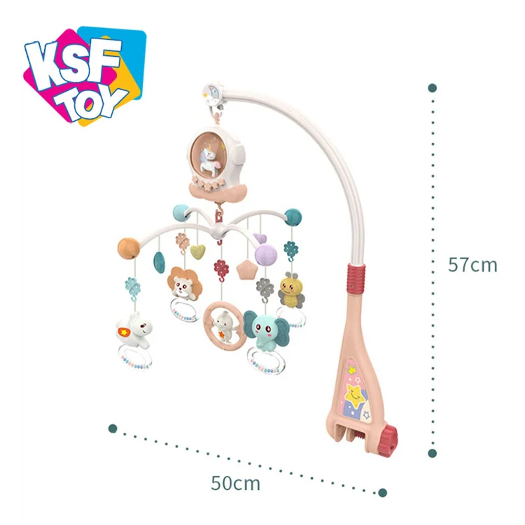 Поворотный музыкальный мобиль для детской кроватки с единорогом подвесной Колокольчик игрушка