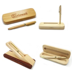 Luxury Wooden Pen Set ECO Friendly Custom Engraved Logo High Quality Wood Pen with Wood Box