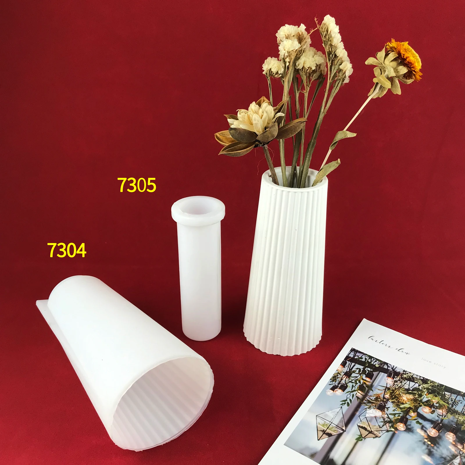 7305 Oversized Vase 7.5 Inch Cylindrical Silicone Mould For Vase With