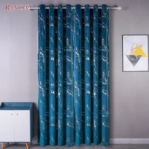 Hot Sales Foil Printing Velvet Material for Curtains Holland Velvet Fabric Marbling Design Blackout Curtains for Living Room