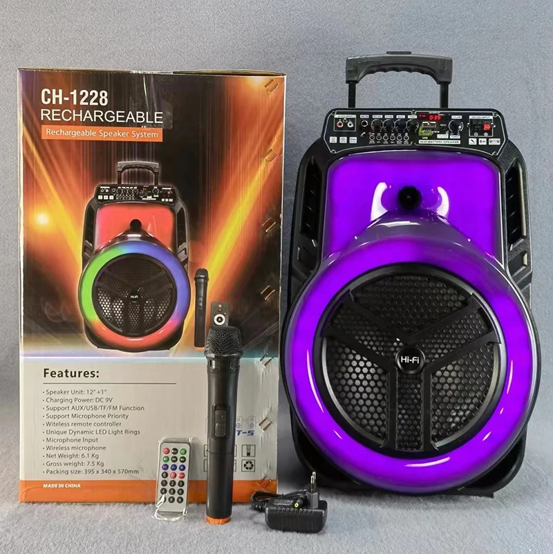 スピーカー Party Speaker Square Box CH-1228 Wireless Speaker Bluetooth - Portable Outdoor Party