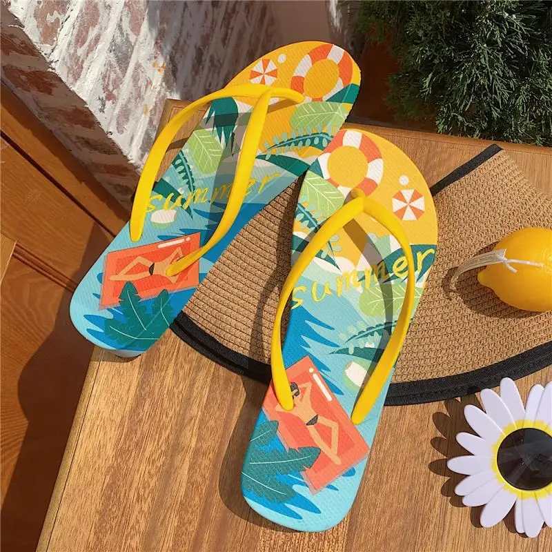 XIXITIAO Cheap Comfortable Printing Rubber Beach Anti-slip Sandals One Size Summer Flip-flops slippers for Men Women