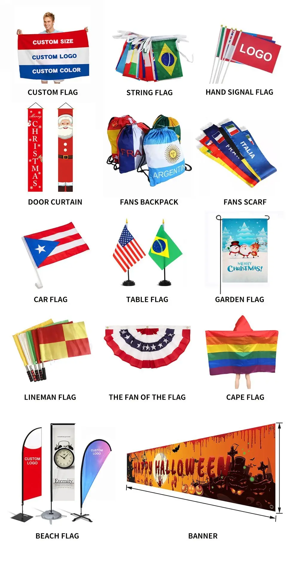 Custom double side printing pvc string flags plastic hanging bunting flag