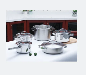 Impact Bonding Bottom Wholesale 5 pcs Stainless Steel pots Cookware Sets Utensil set