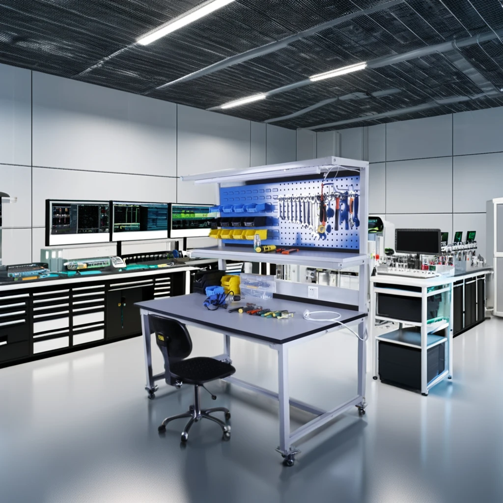 Commercial Laboratory Atelier Metal Inspection Table Melamine Workbench ...