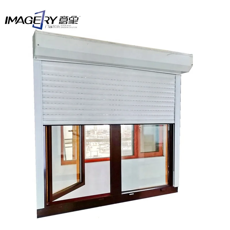 Remote Controlled Motorized Vertical Sliding Shutter windows Louver Window Electric Control Double Glass Jalousie