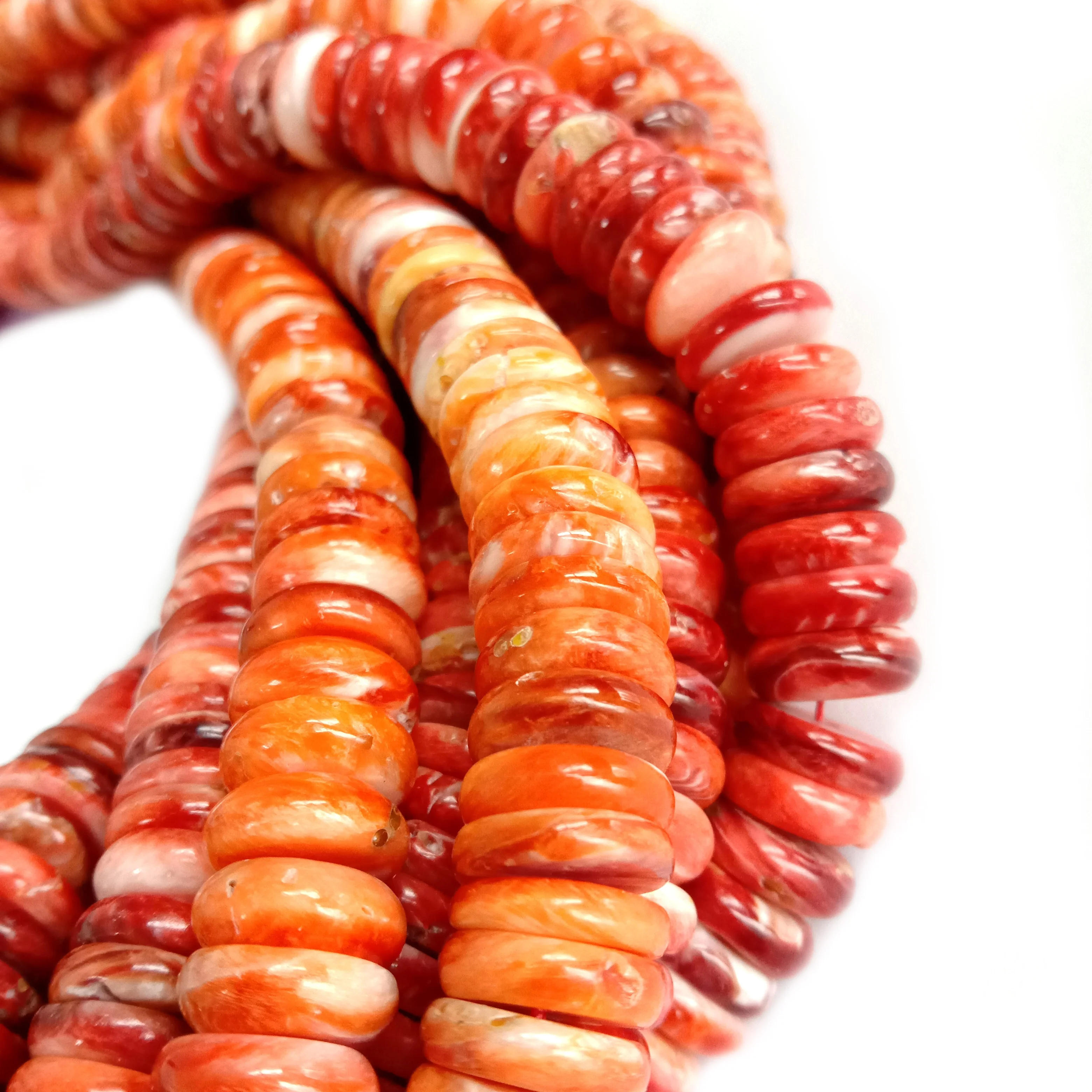 Perles Naturelles En Conque 25mm X4 – Anneaux Orange Pour Création De Bijoux