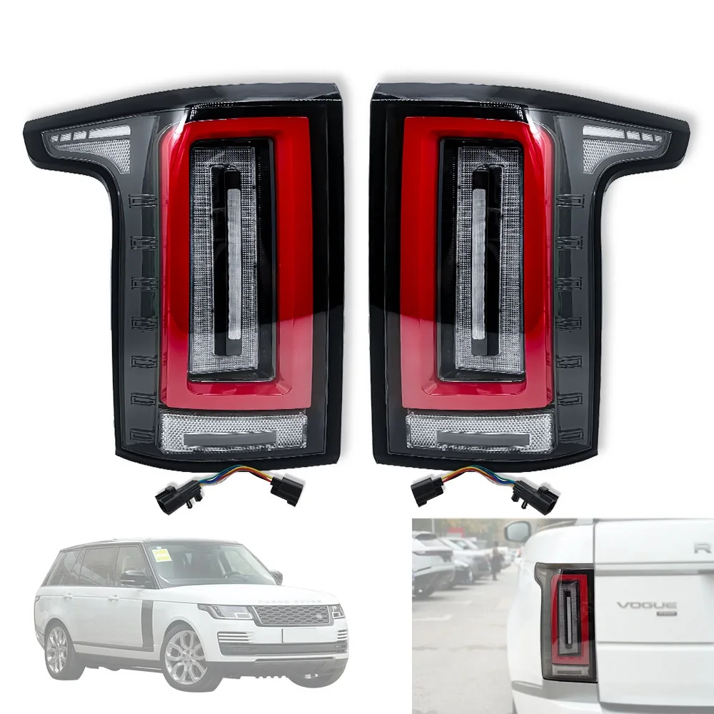 MZORANGE LED Tail Light Assembly For Land Rover Range Rover L405 (2013-2021) - Black Housing, Red/Smoke Lens (Pair)