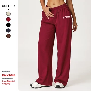 Custom High Quality Autumn Winter Sweatpants High Waist Straight-Leg Running Workout Jogging Pants Women Running Sweatpants