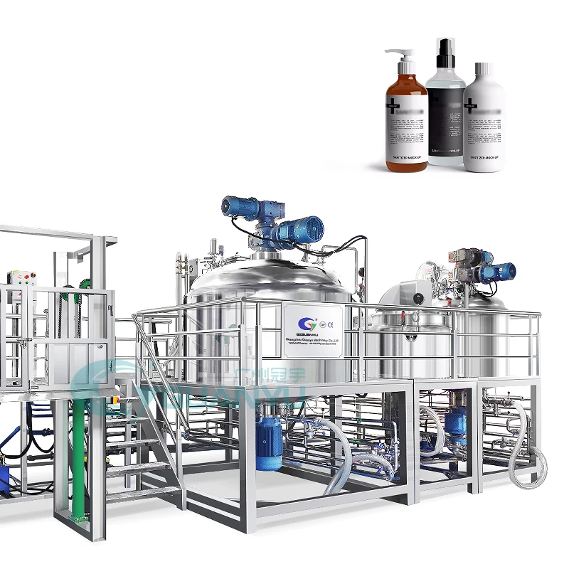 Смеситель для эмульгатора Guanyu, аппарат для производства косметики, вакуумная эмульгирующая гомогенизирующая мазь, лосьон, крем, химические реакторы