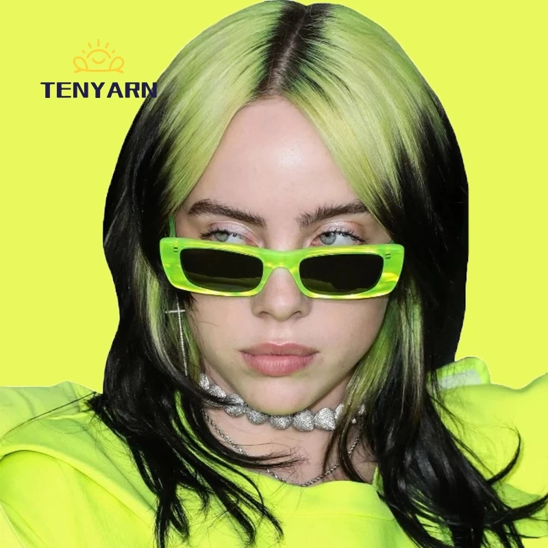 Buy 2020 New Lime Green Square Frame Sunglasses Women Men