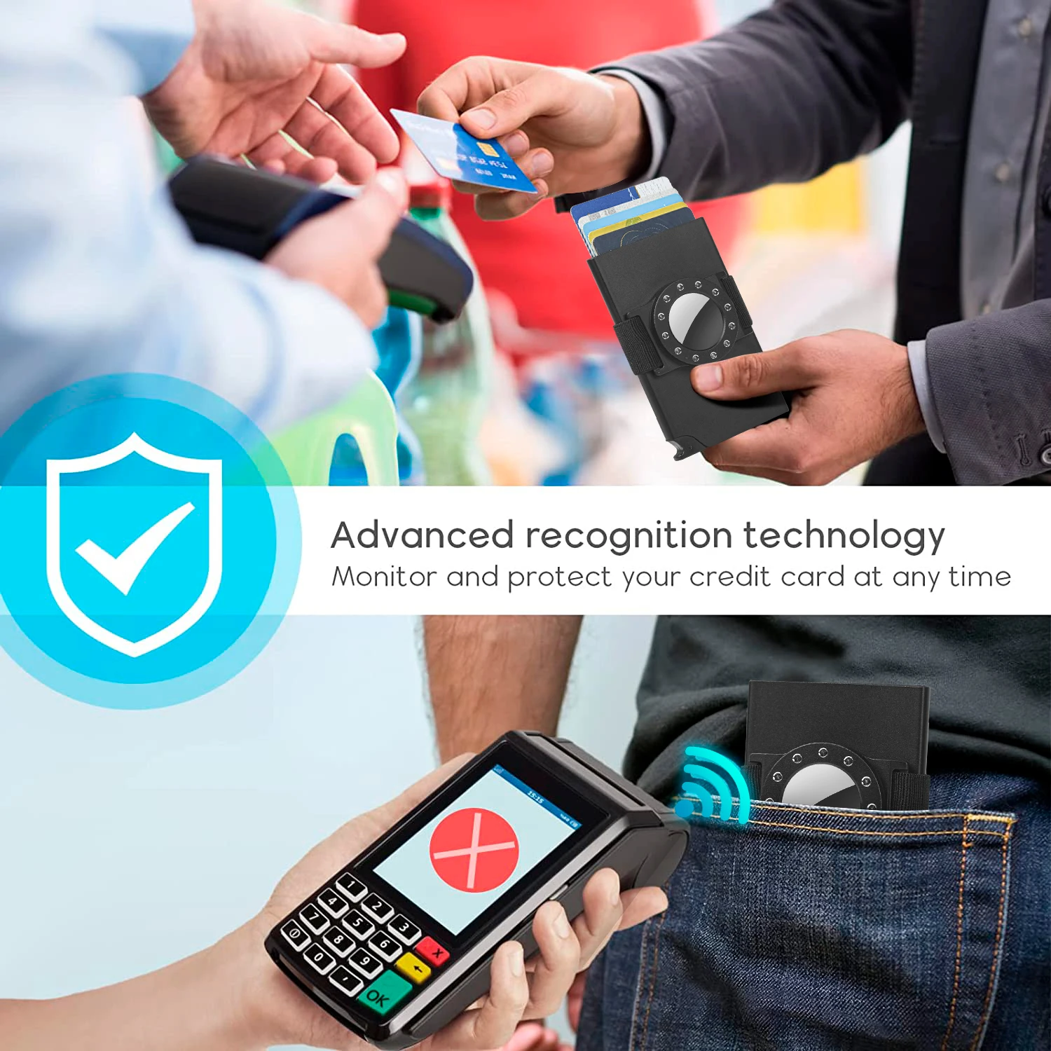 Hottest Custom Rfid Men Airtag Tracking Device Metal Wallet Slim Card