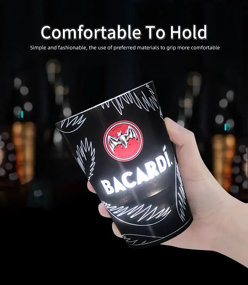 16oz 450ml Plastic Glowing Flashing Light Up Cup Multicolor Led Cup For