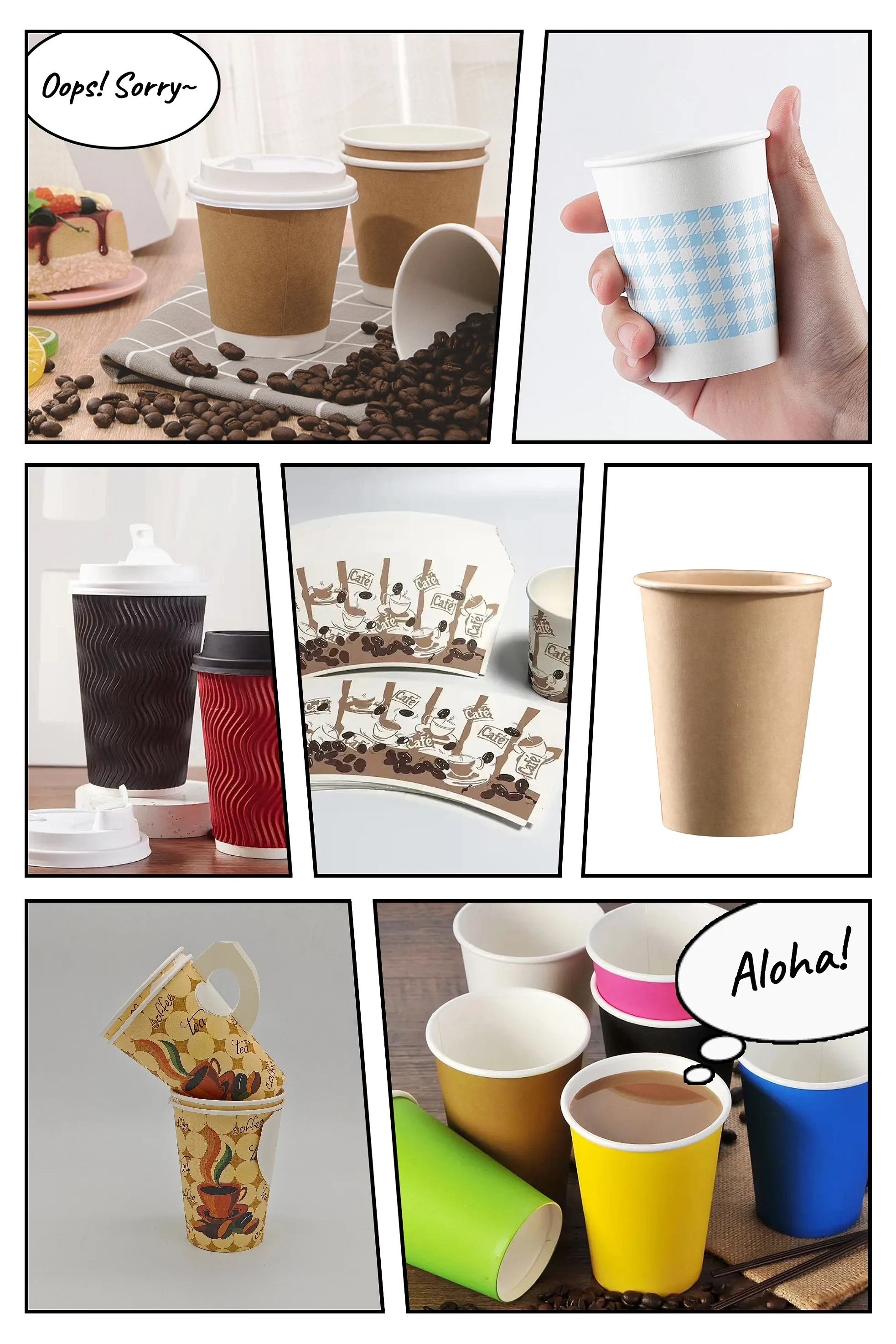 Single Wall Paper Cup Hot Water Beverage Coffee Cup Single Paper Cup ...