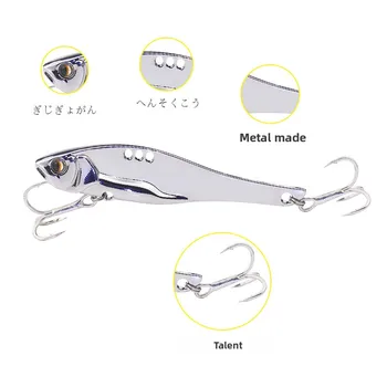 Lure Long Lure Vib Zinc Alloy Artificial Hard Bait Fresh Water Seawater Long-distance Full Swimming Lure Fishing Fish – Hard Lure – view 3
