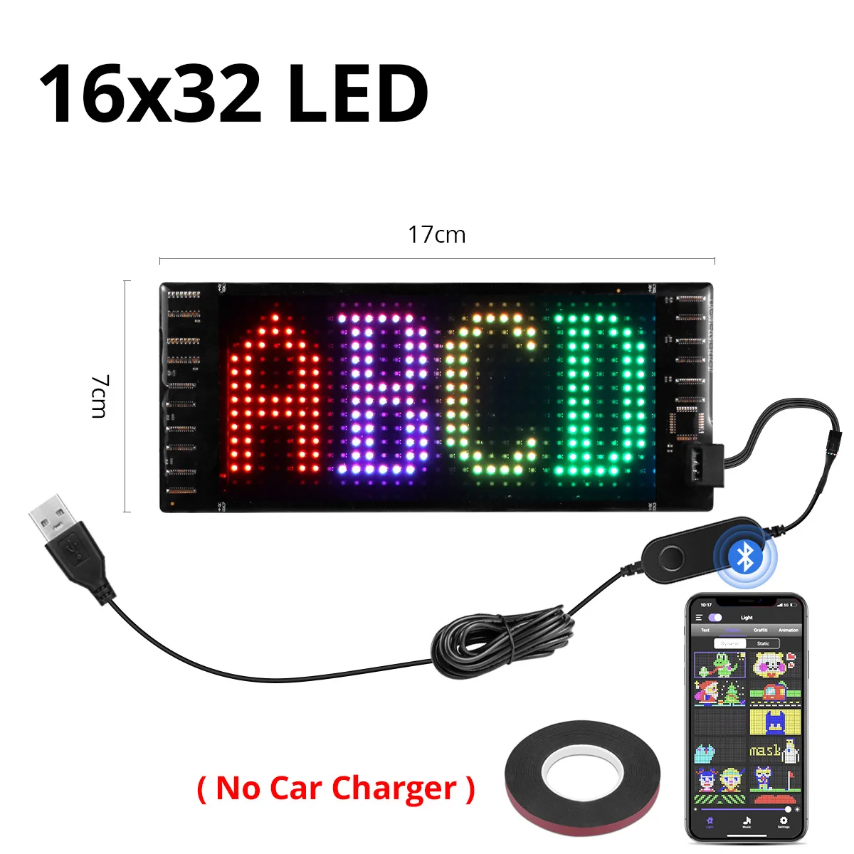 USB Programmable LED Pixel Matrix Soft  Advertising Screen 5V  APP Control Rolling Advertising LED for Car Bar Hotel