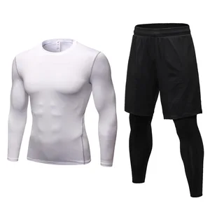 Wholesale High Elastic Men's Gym Fitness Sets Skin Friendly Long Sleeve Casual Sweatsuit Jogger Tracksuits Workout Clothing