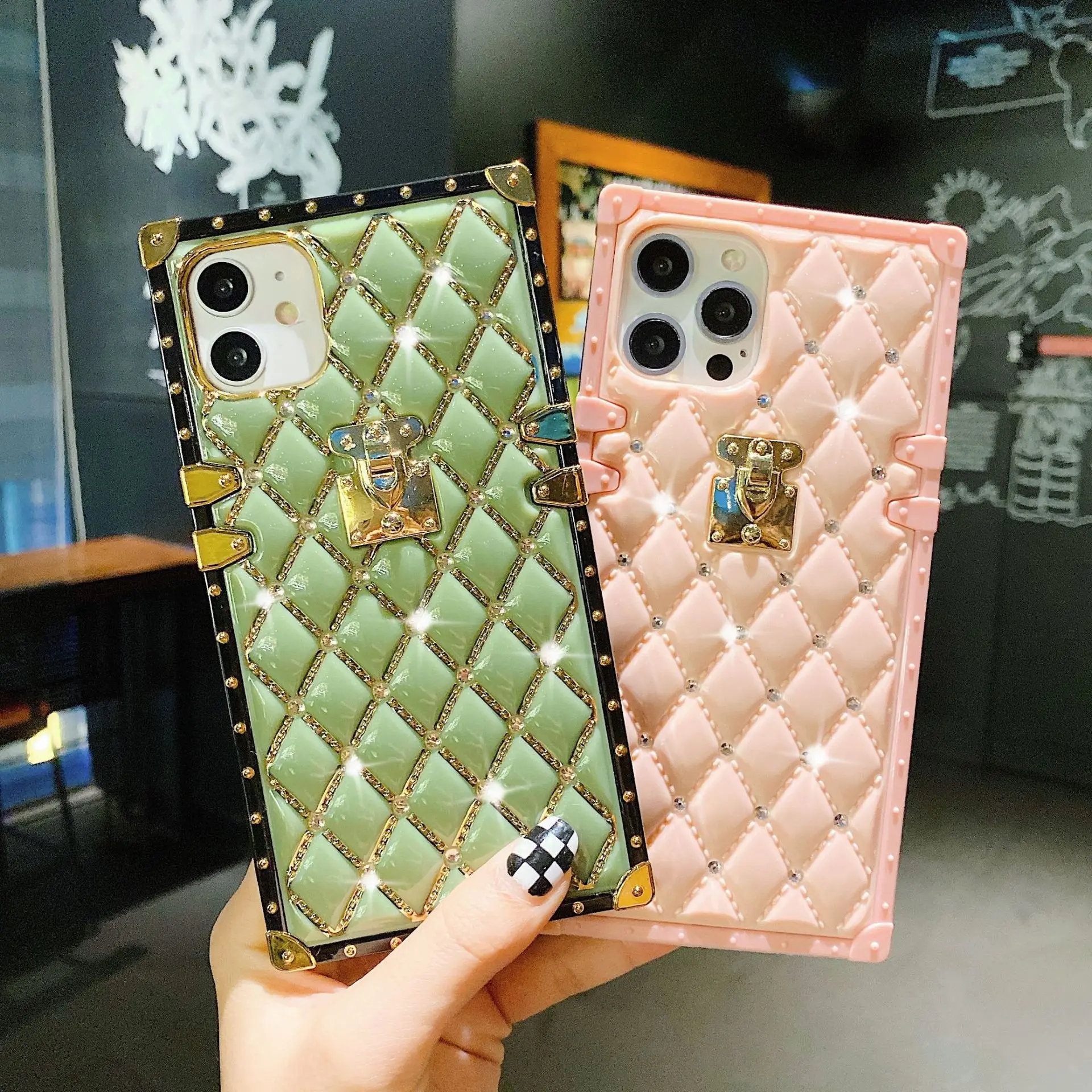 Bling Square Phone Case For iPhone 12 Pro Max 11 Xs Xr X