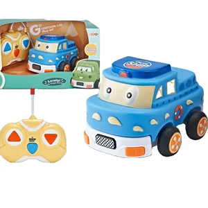 ITTL Soft Rubber Material Plastic Cartoon 2/3 Functions Remote Control Car for Kids with Light and Music