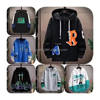 Men'S Fleece Hoodies Novelty Color Block Pullover Outdoors Casual Sweatshirt With Pocket