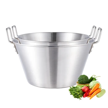 DaoSheng Large Deep Stainless Steel Wok Comals Cazo Griddle Fryer Stainless Steel Frying Pan Suitable for Outdoor Cookware Sets