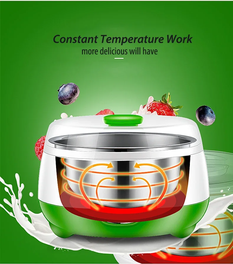 Electric Yogurt Machine Fully Automatic Yogurt Making Machine Multifunctional Cook Machine Stainless Steel Container Yogurt DIY