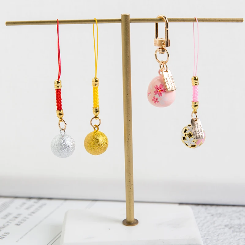 Omamori Japanese Gold Cherry Blossom Bell Pendant Bag Phone Pendant ...