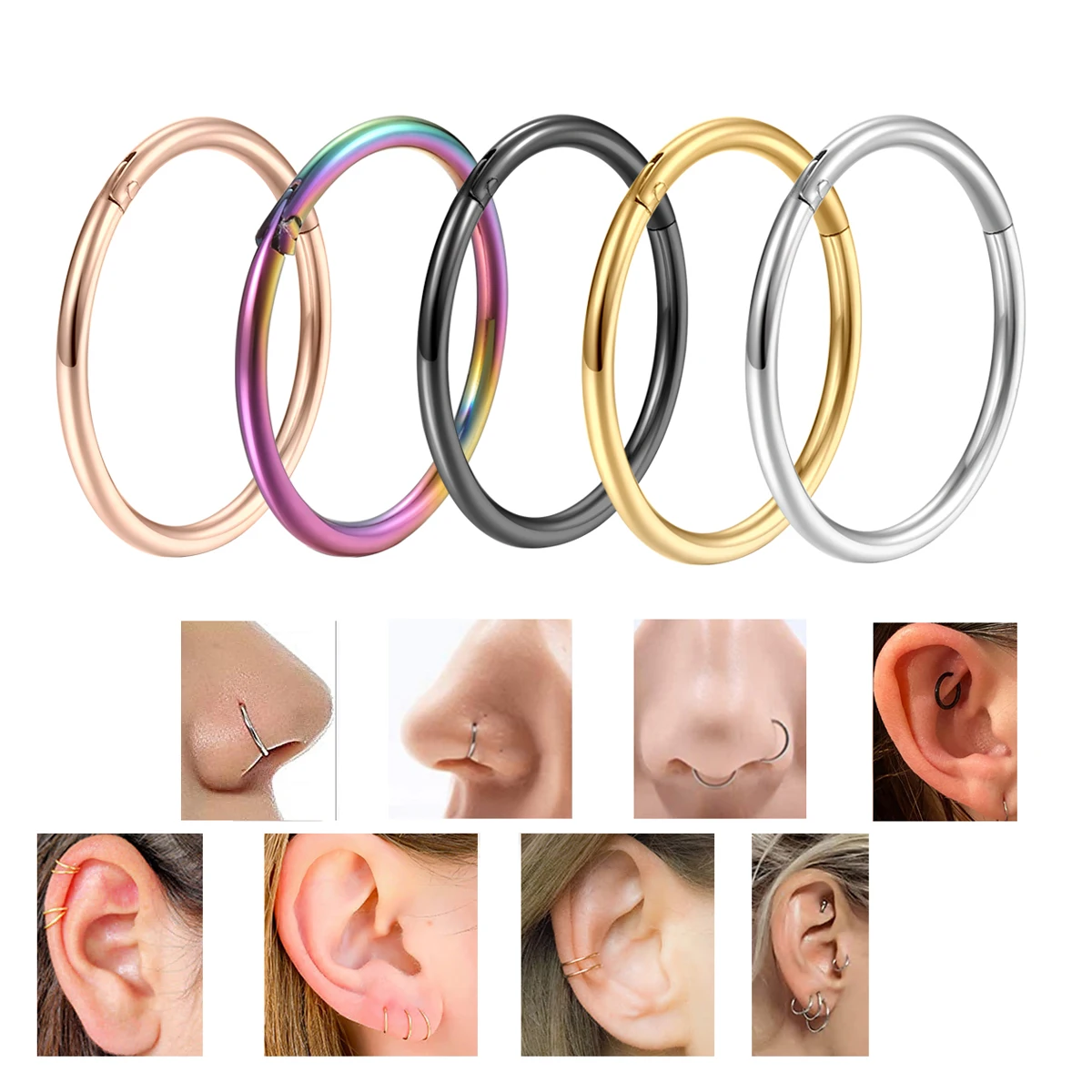 Jewelrywe Piccoli orecchini unisex orecchio clip di orecchini a