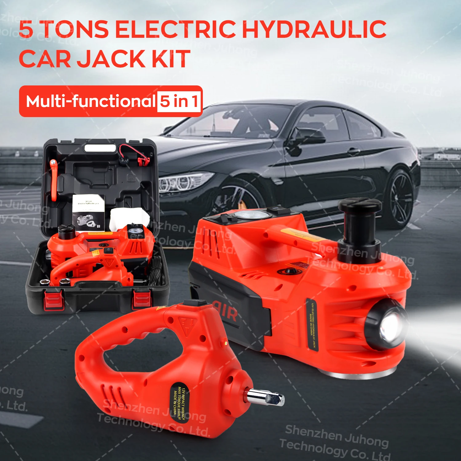 All in One Portable Mini 12V Hydraulic Electric Car Jack and Tire Inflator