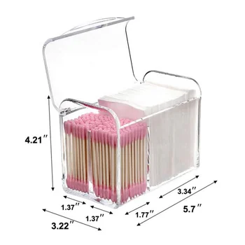 High Quality Clear Plastic Dispenser Cotton Ball Swab Floss Pads Bathroom Vanity Organization Storage