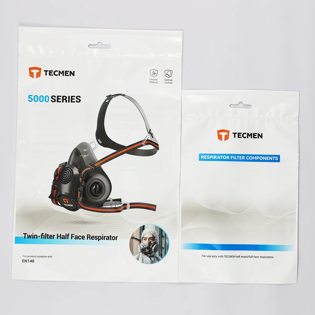 Custom Printed White Plastic Stand up Pouch Flat Bottom Half Face Respirator Zip Lock Bag Reusable for Shoes and Socks