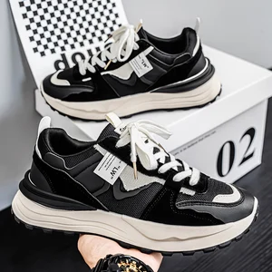 Mens New Breathable Mesh Sports Shoes Durable Comfortable Soft Sole Trendy and Versatile Running Casual Thick Soled Sneakers