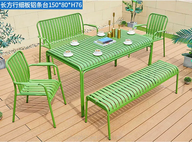 Juecheng Modern Aluminum Outdoor Dinning Table Chair Set Patio