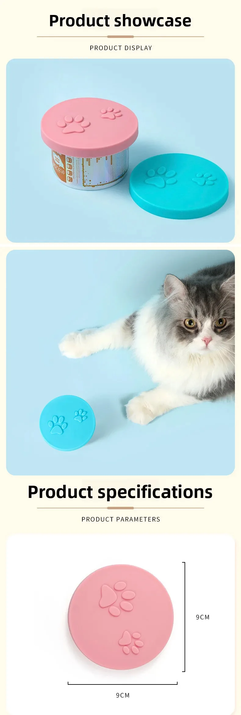 Small Dog & Cat Food Can Lids Reusable & BPA-Free Silicone Covers Food Grade for Pet Care Universal Application manufacture