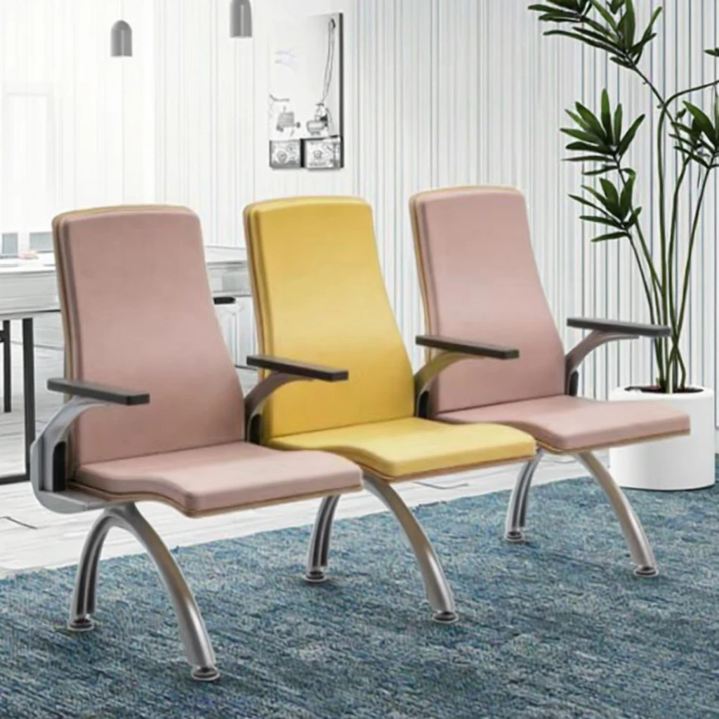 Luxury Tech Fabric Upholstered Bench with Alloy Cantilever Design for Hospital Use Eco-Friendly & Durable 2