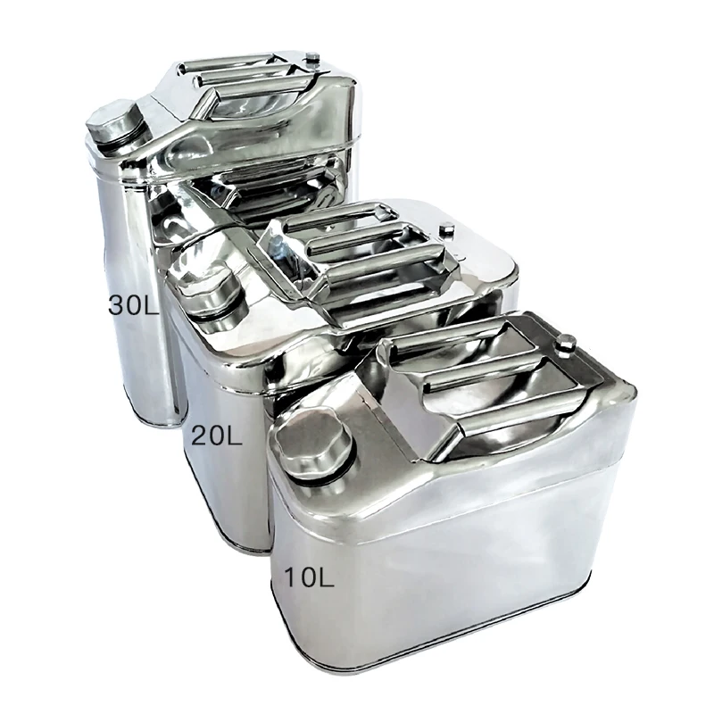 Stainless Steel Jerry Can 10/20/30 Liter Gasoline Gas Fuel Can Backup