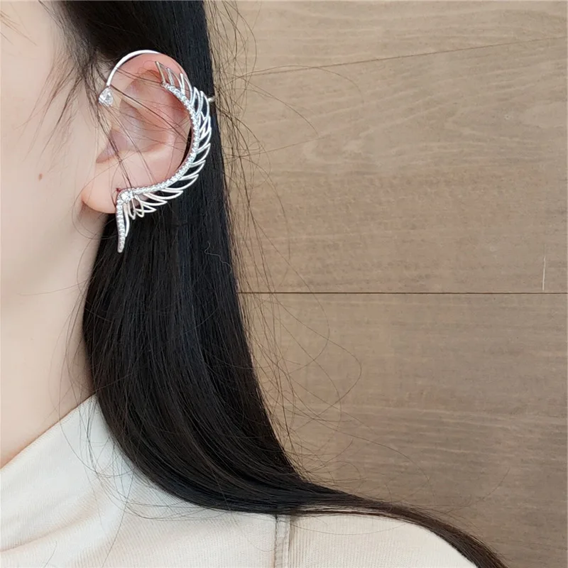 Wholesale Fashion Ear Hook Bling Wings Design Ear Cuff Earrings Dainty  Feather Ear Clip On Non Piercing Wing Earrings Women From m.