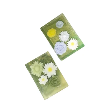 Customization Creative Square handmade soap spring series original design flowers rendering holiday gift soap companion gift