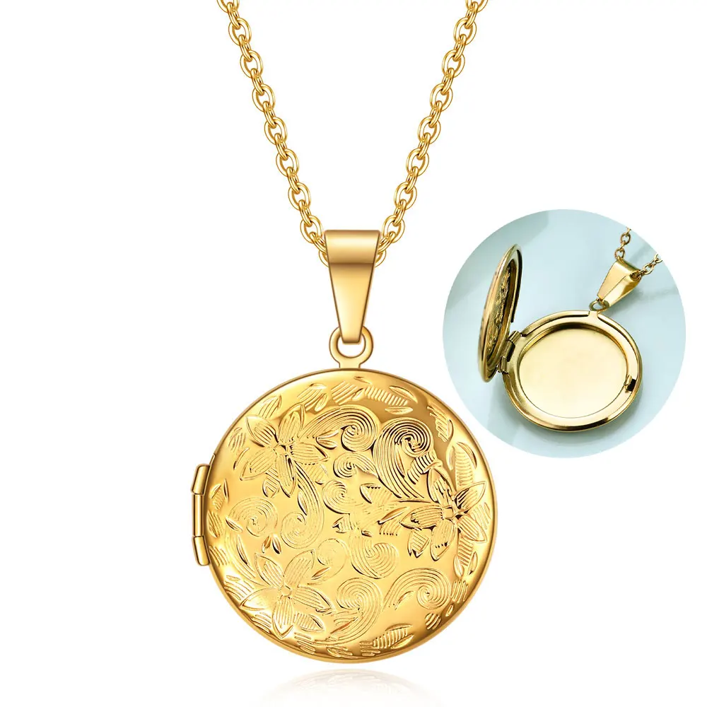 Round Locket Pendants For Women Men 