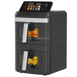 2026 Custom Home Use Oil Free Smart Electric Multifunctional Large Double 6.5L +6.5L Visual Air Fryer Freidora De Aire 2 Puertas