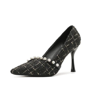 Versatile Summer Heeled Sandals Pointed Toe Slip-On Comfortable Match Suits & Midi Skirts Semi-Formal Ensembles